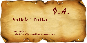 Valkó Anita névjegykártya